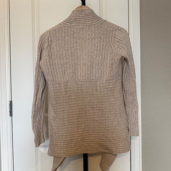Autumn Cashmere Rib Drape Cardigan Taupe Women's S Cashmere Wool‎ Blend - Picture 3 of 7